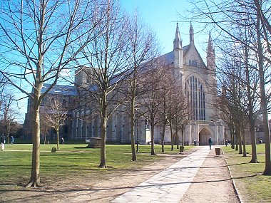 Cenwalh, built a minster church in the centre of his kingdom, at Wintanceaster around 643